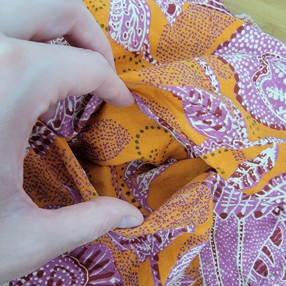 House Of Harlow 1960 Orange Floral Bird Boho Tiered Mini Dress Ruffle Size XL - Picture 5 of 7